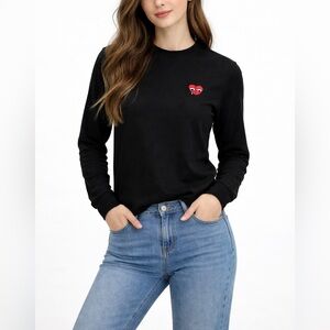 Restricted To All Black Waffle Thermal | Broken Heart Embroidered | Small